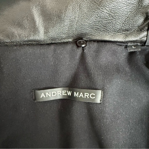 Andrew Marc VTG Black Leather Jacket with Removable Rabbit Fur Vest Lining - Picture 9 of 17